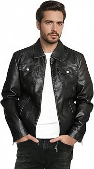 GENTLE FAKE LEATHER JACKET ブラック GENTLE FAKE LEATHER JACKET ブラック GENTLE FAKE LEATHER